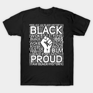 I Am Black History Month - Black Power Fist T-Shirt